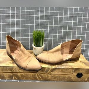 Free People Royale Leather Asymmetrical Pointed Toe Flats Size 38/7.5
